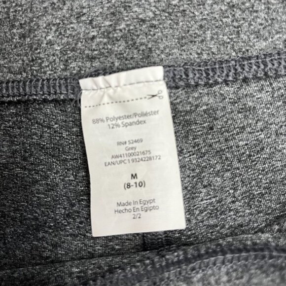 Gray Stretch Athletic Workout Leggings M 8-10 - Picture 3 of 4